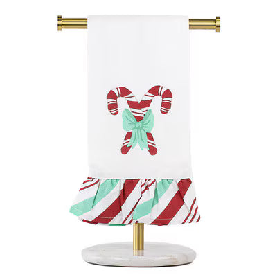Candy Cane Ruffle Towel