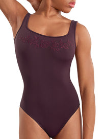 (M50010LM) Floral Emb. Tank Leotard-FF26