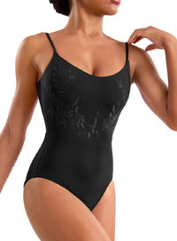 (M70007TM) Floral Emb. Cami Leotard-FF26