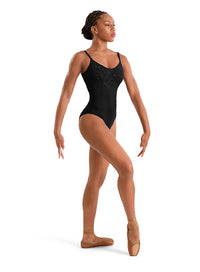 (M70008LM) Floral Emb. Strappy Back Leotard-FF26