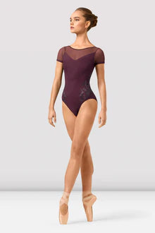 Adalia Mirage Print Boat Neck Leotard (L4312)