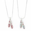 Ballet Slipper w/ Stones Necklace (2776)