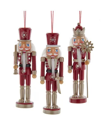 6" Regal Red and Platinum Nutcracker Ornament (F2182)