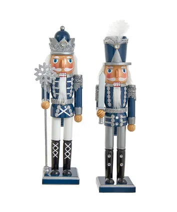 15" Dark Blue and Silver Nutcrackers (F2219)