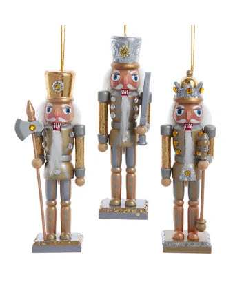 6" Gold & Silver Nutcracker Ornament (F2258)