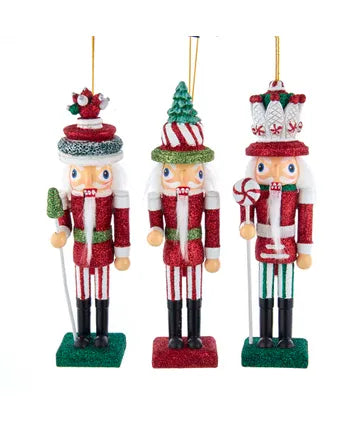 6" Hollywood Nutcrackers Red, White and Green Nutcracker Ornaments (HA0550)